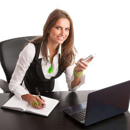 woman at her desk