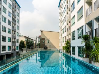 Swimming pool in a condominium building