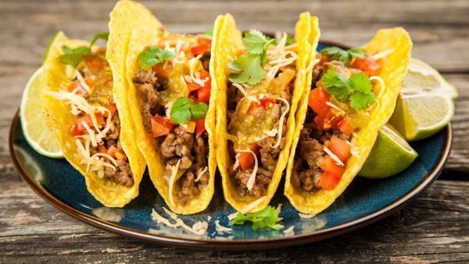 A platter of Mexican tacos