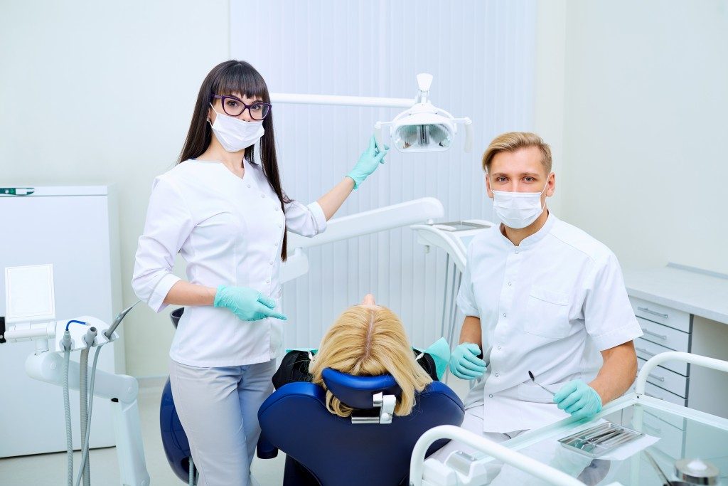 Dentists working