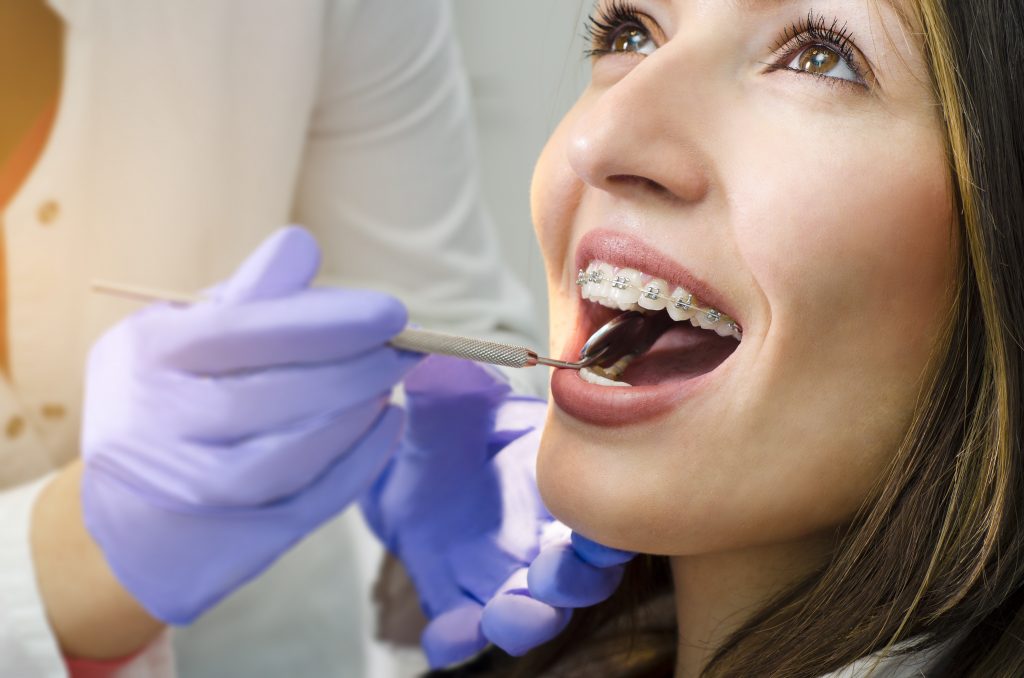 Patient with braces