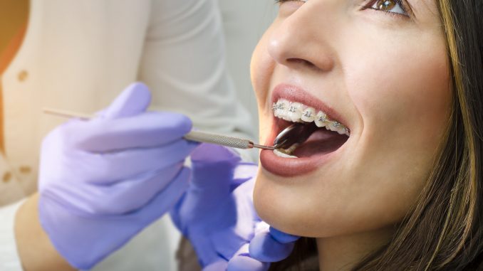 Patient with braces