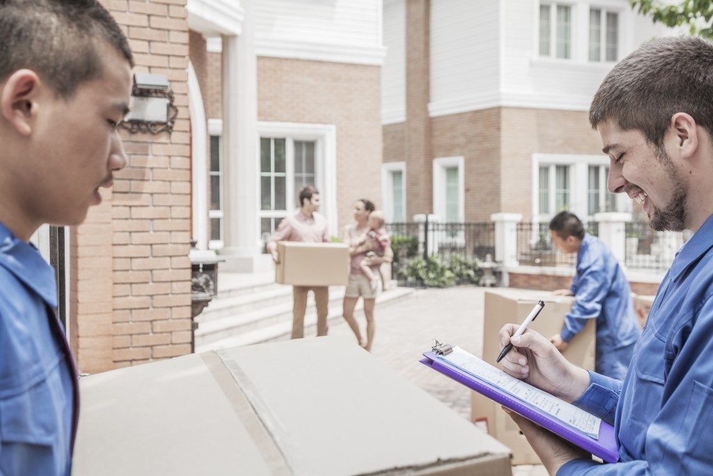 a family moving to a new house