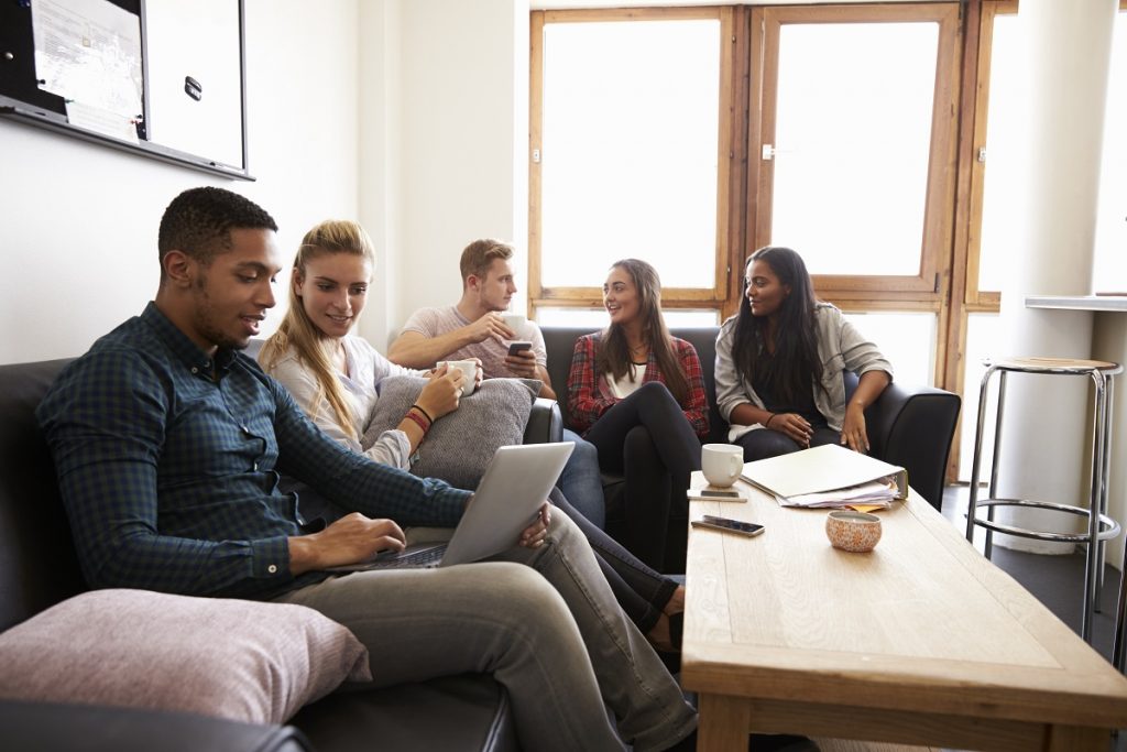 Students at a shared housing