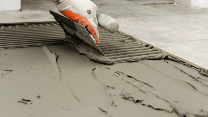 laying the floor tile