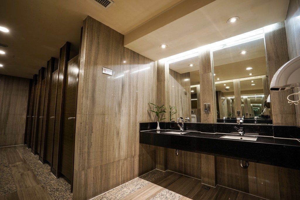 clean modern public restroom
