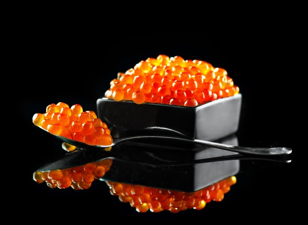 Close-up salmon caviar