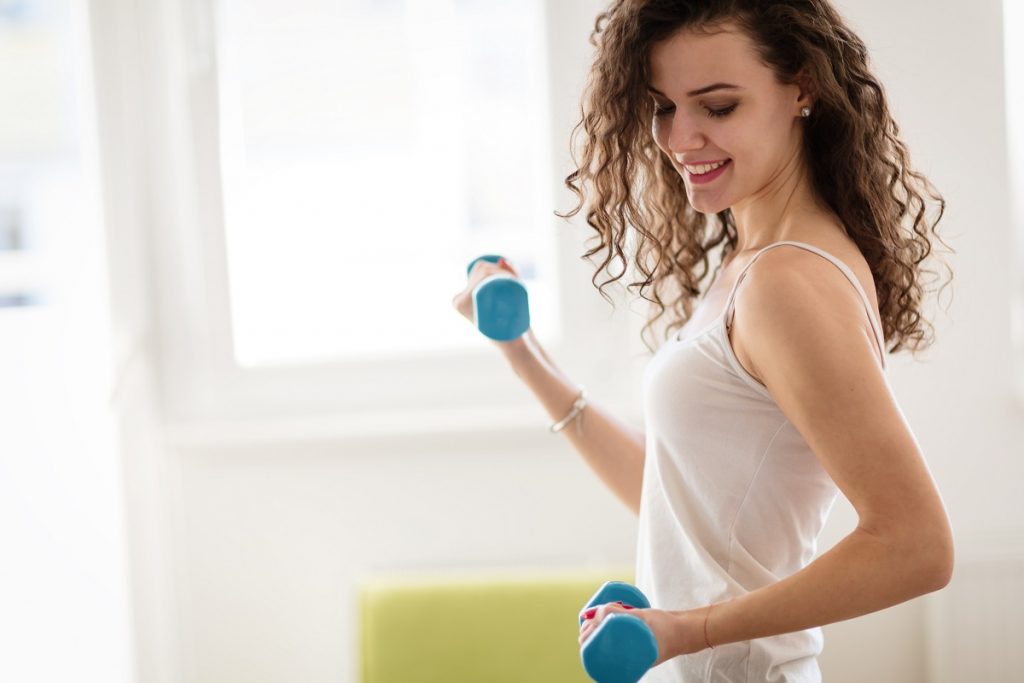 Woman lifting weights