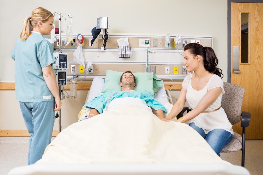 patient resting in hospital