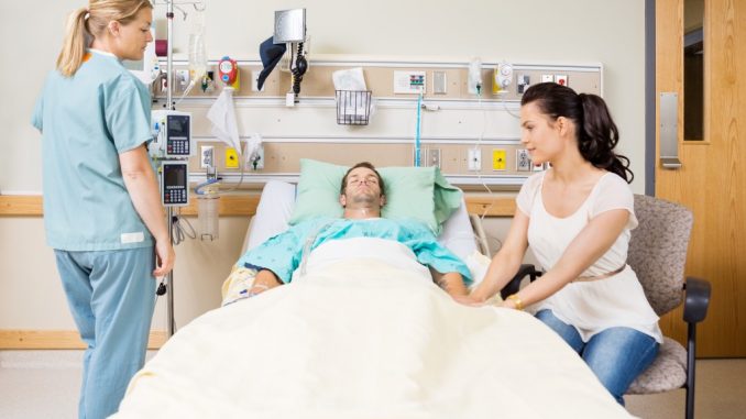 patient resting in hospital
