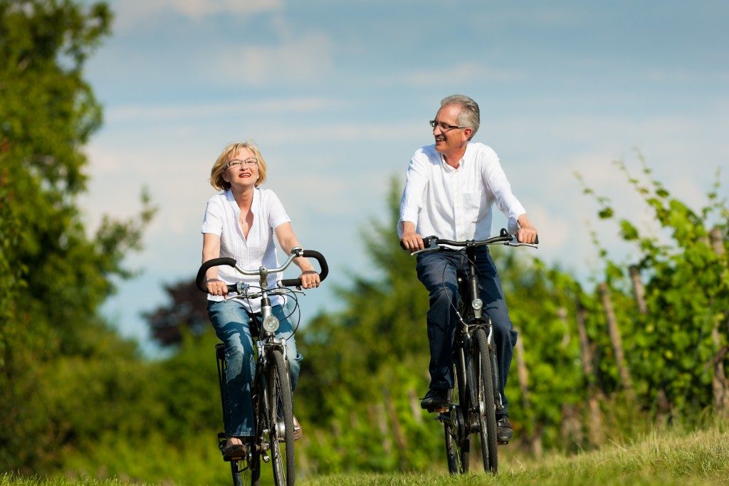 couple riding a bike