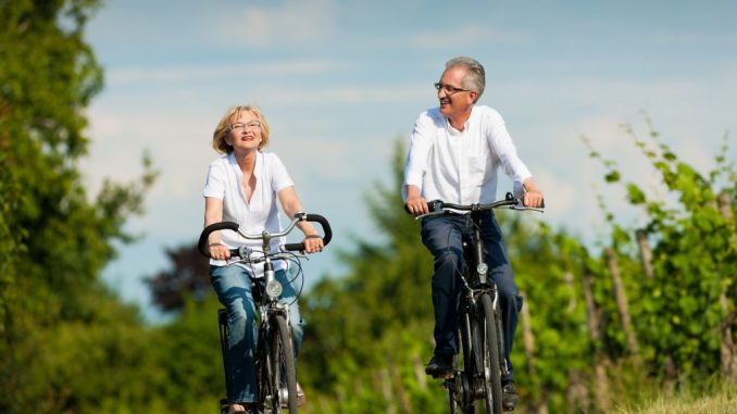 couple riding a bike