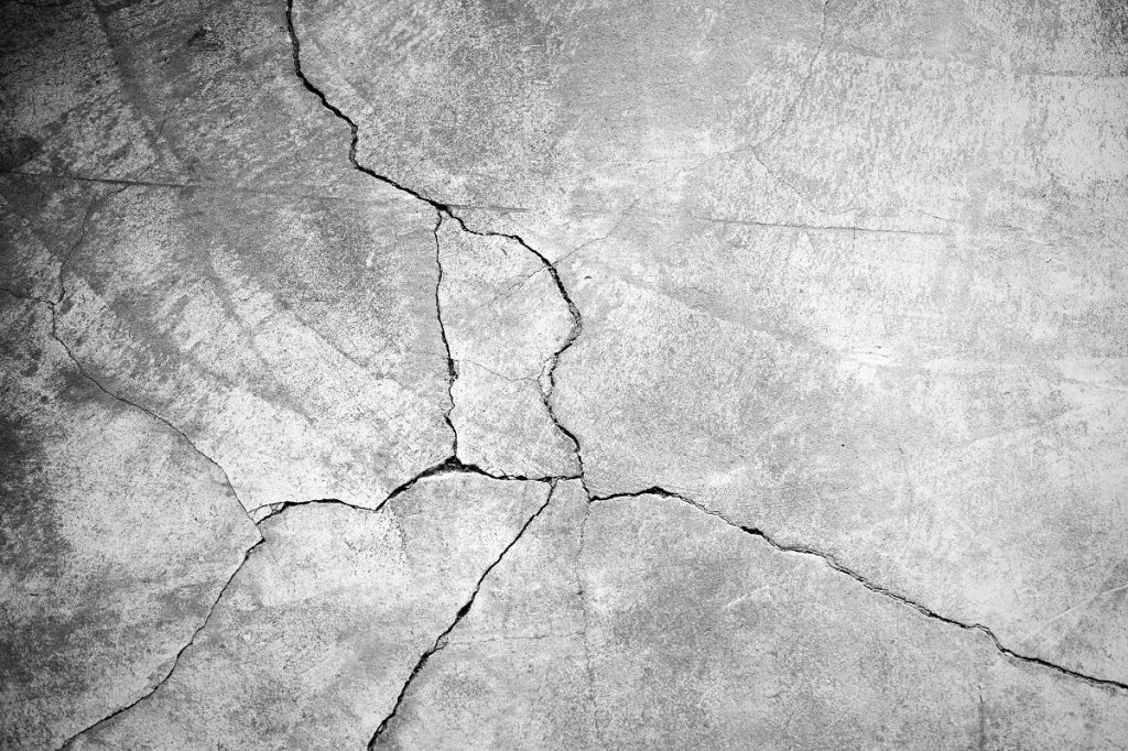 Cracked concrete floor