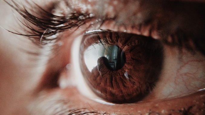 close up shot of a person's eye