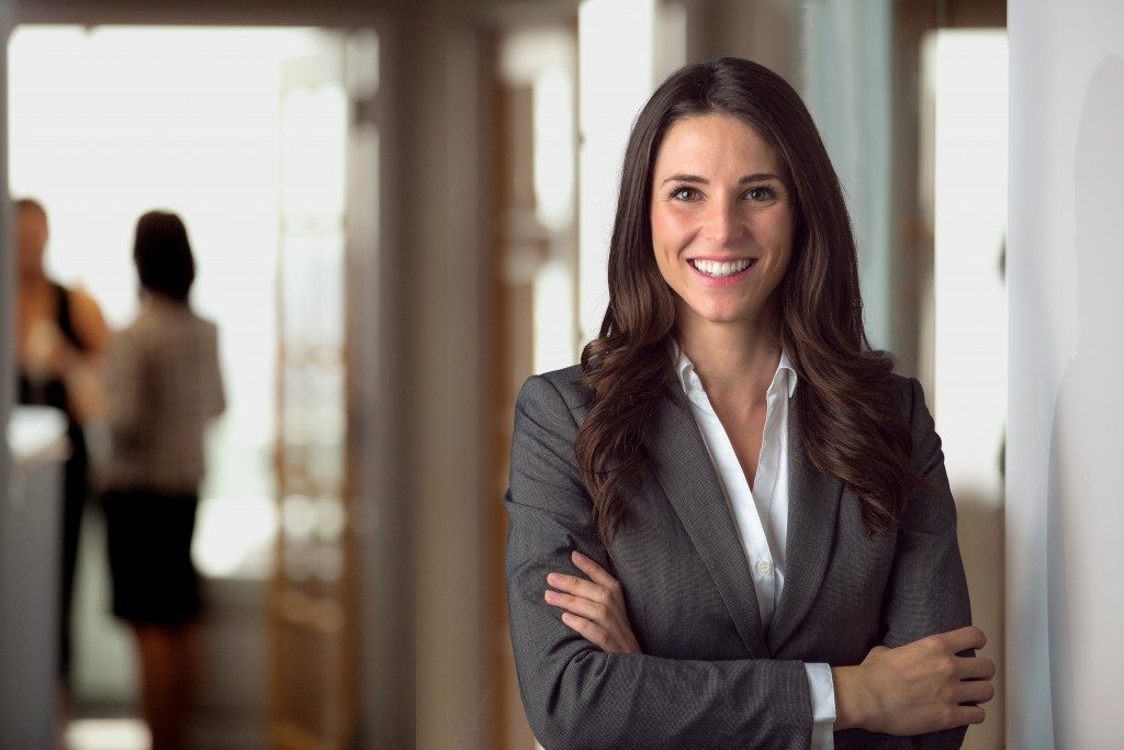 Confident female employee