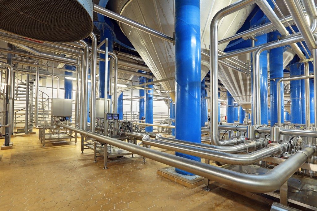 Brewery with stainless tubes