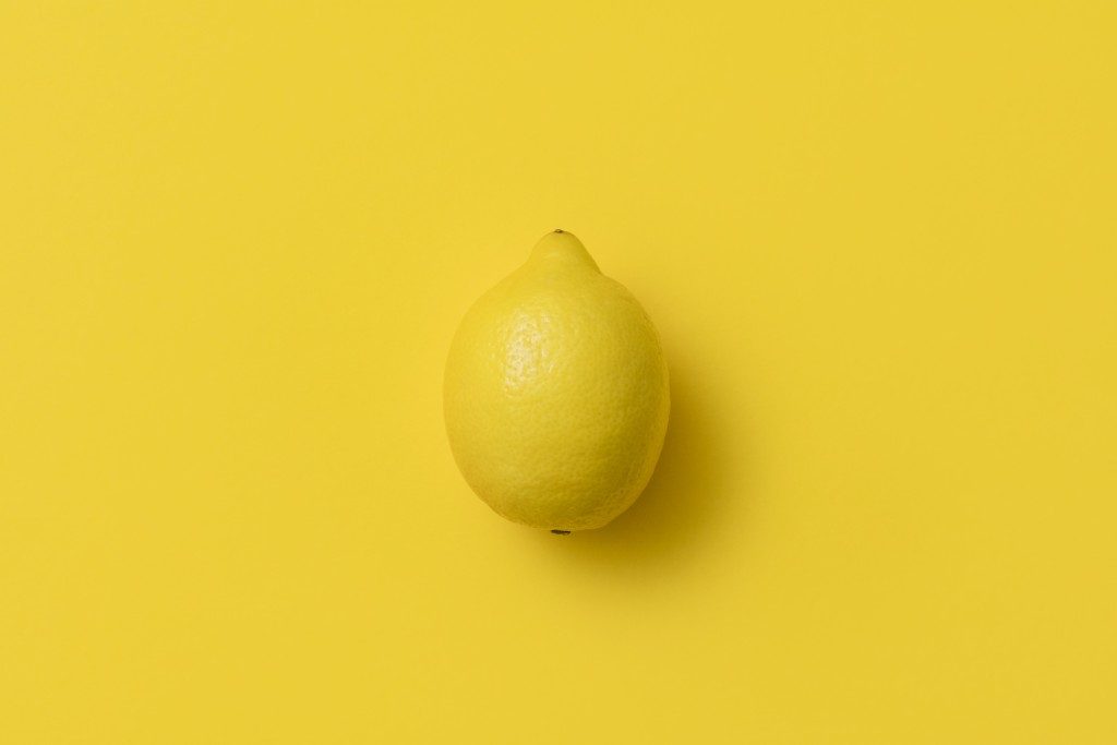 lemon in a yellow background