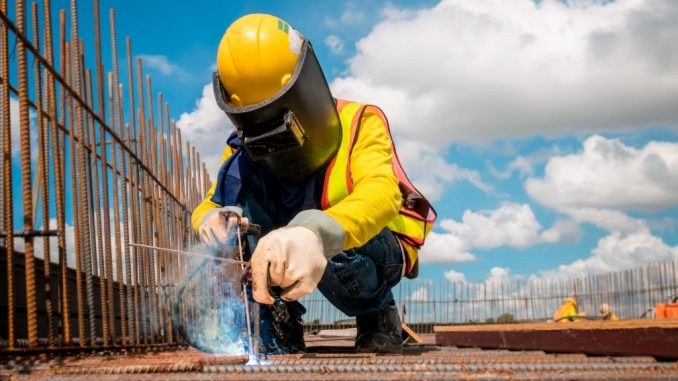 construction worker welding