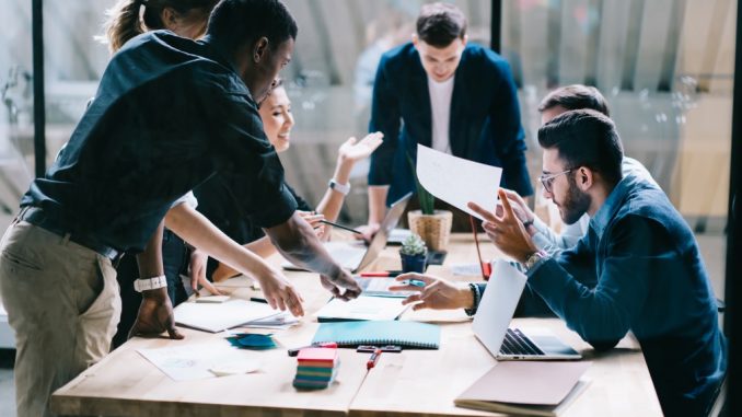 People collaborating at the office