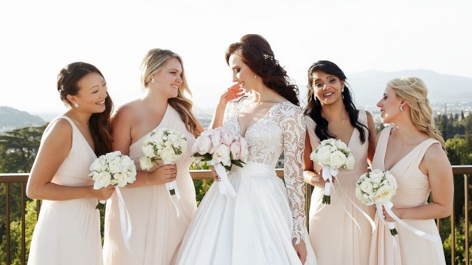 bride and her entourage