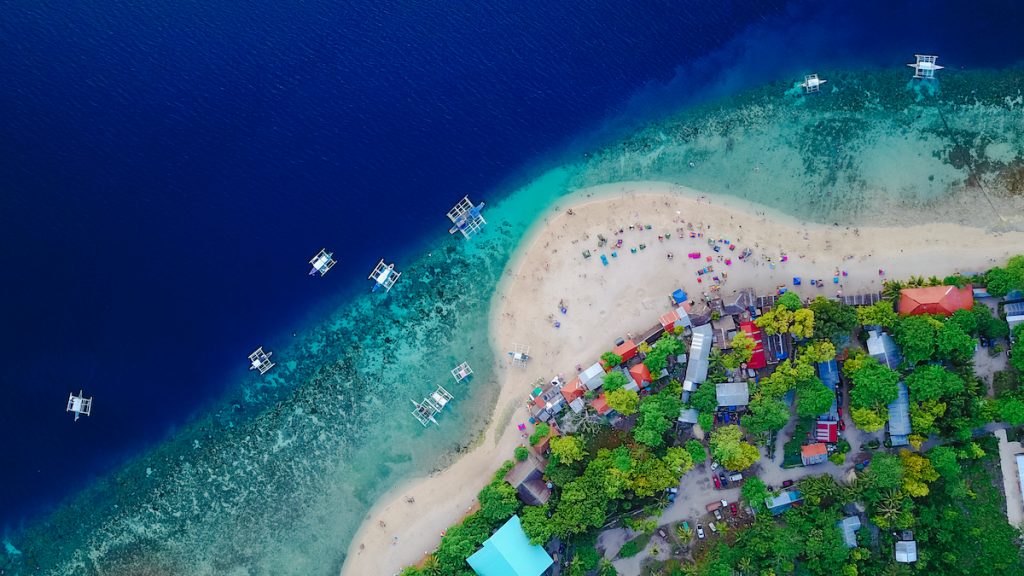 aerial view of the beach