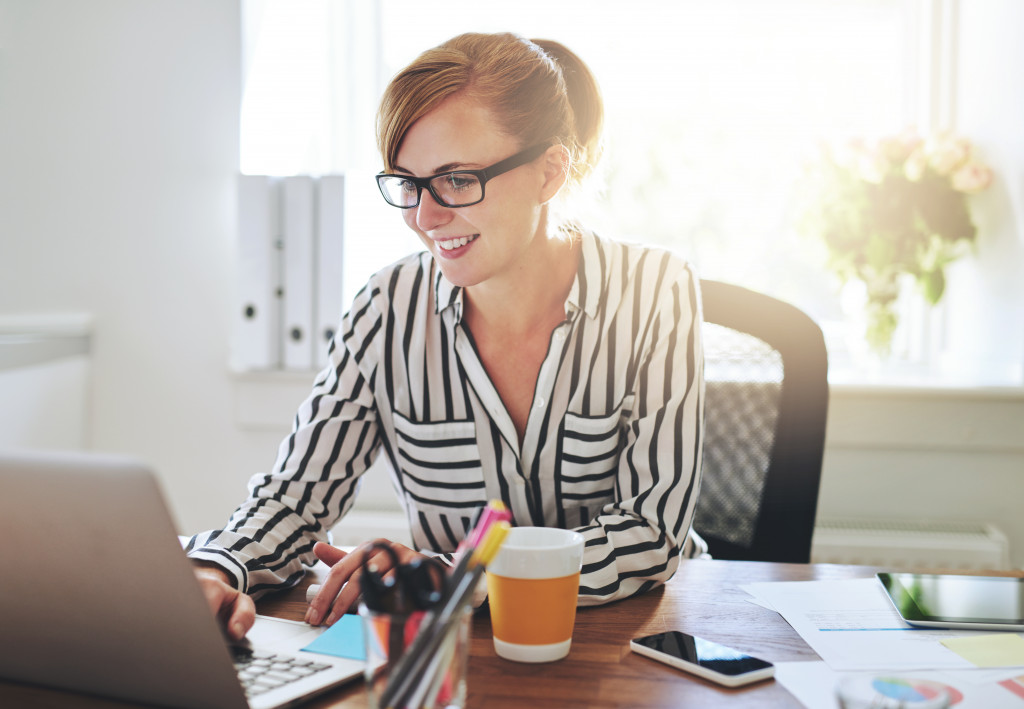 woman working