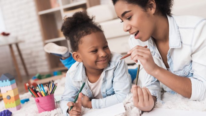 child with mom