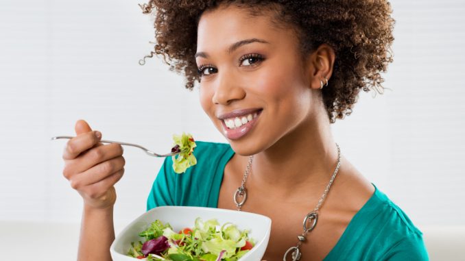 person eating healthy food