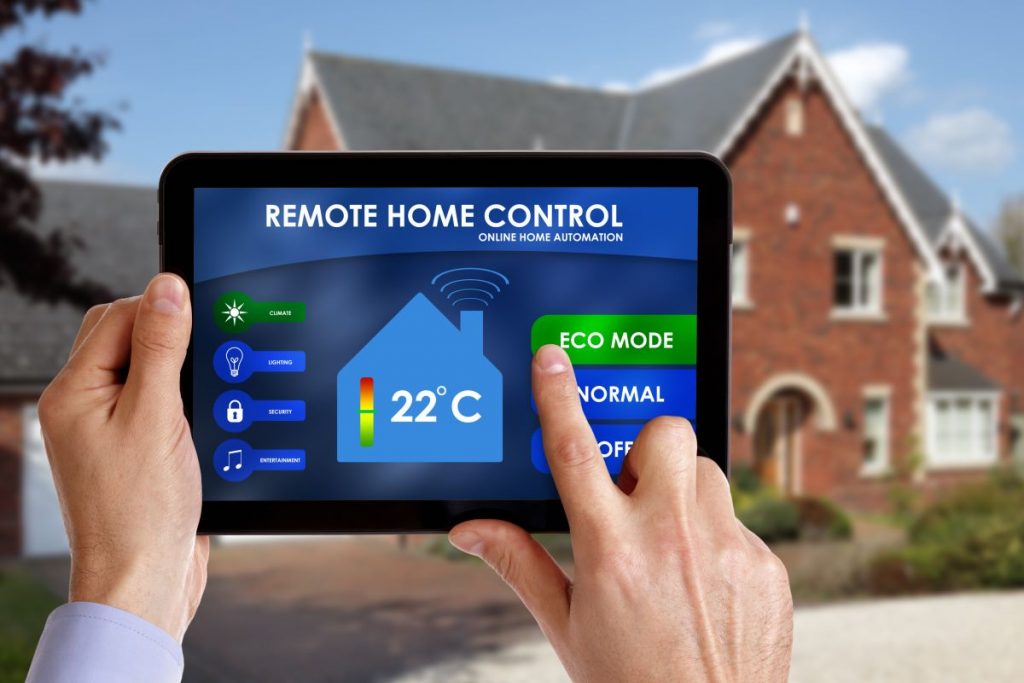 controlling house with tablet