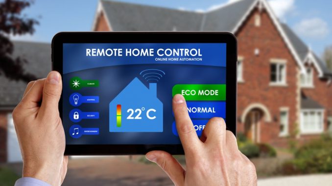 controlling house with tablet