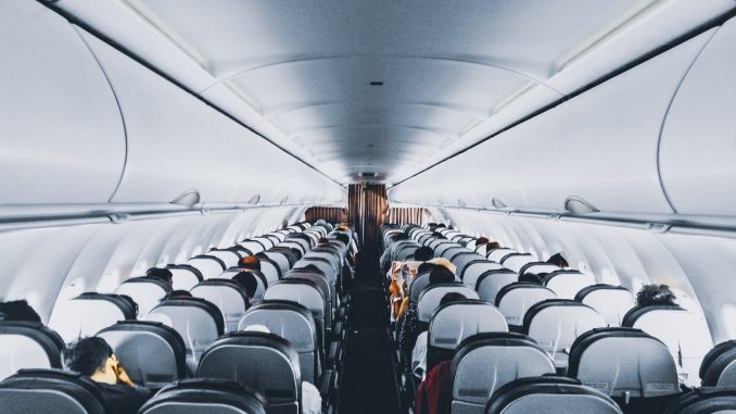 inside of a commercial airline