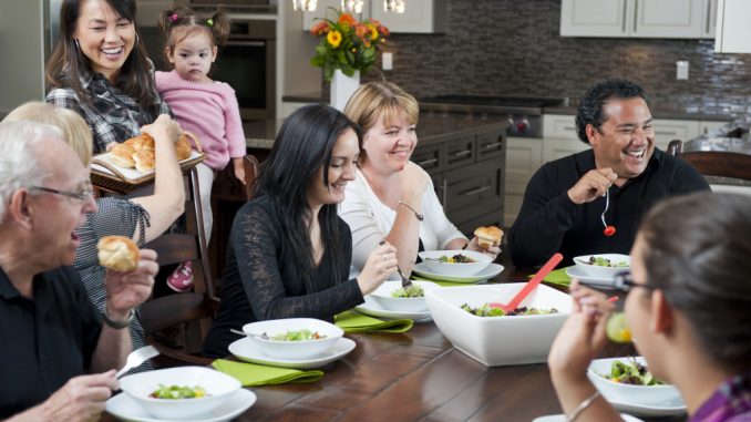 Family having dinner