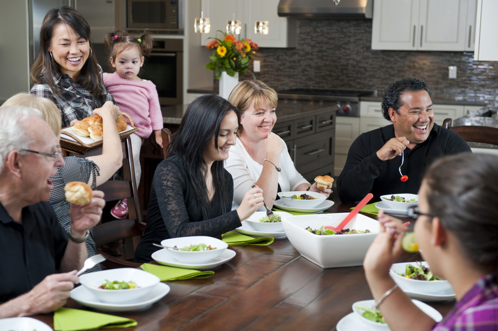 Family having dinner