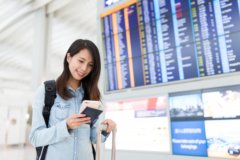 woman on an airport