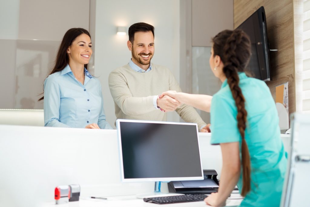 patients at the reception area