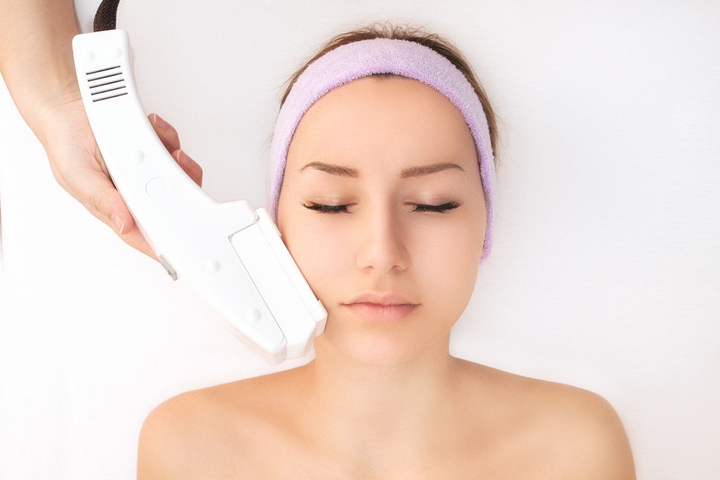 woman getting a facial