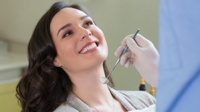 Woman in dentist